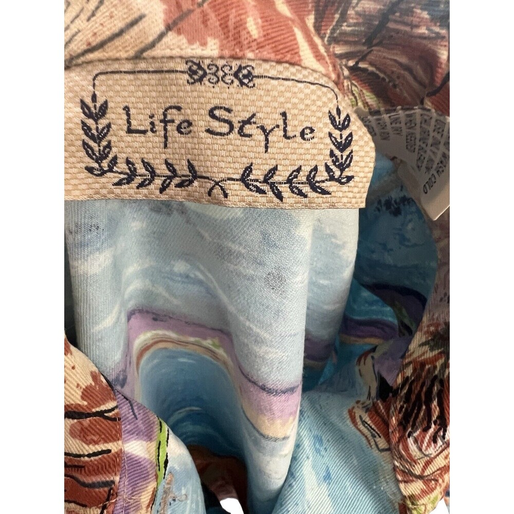 Vintage Life Style Art to Wear Womens Jacket Size L Beach Ocean Sailing Boho - Picture 12 of 14
